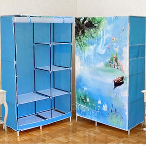 Тканевый шкаф складной STORAGE WARDROBE KM-105 на 2 секции (106х45х170 см), органайзер для одежды