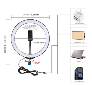 Кольцевая светодиодная Led лампа для блогера селфи фотографа визажиста D 26 см Ring